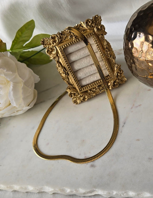 Jane Gold Plated Herringbone Necklace