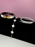 Helena White Stackable Bracelets Set